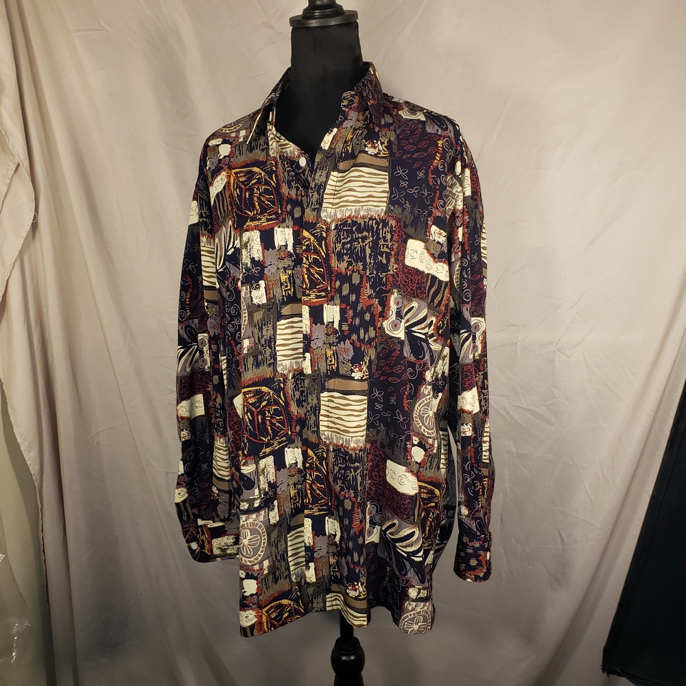 Men's Burlington Patterned Dress Shirt - L